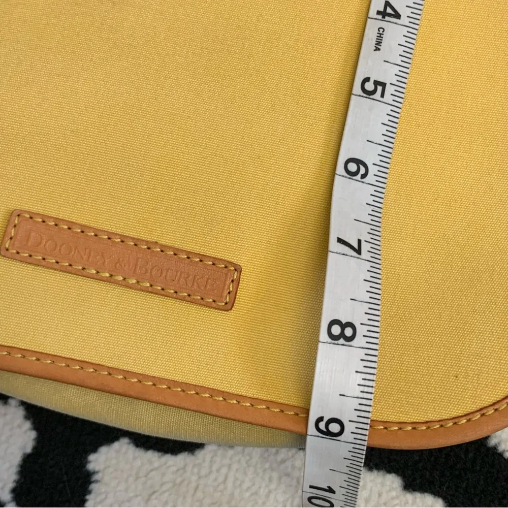 Dooney & Bourke Butter Yellow Canvas Flap Front Shoulder Bag - Picture 10 of 15